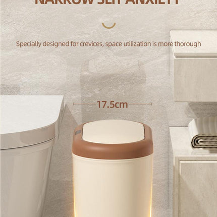 Grey Smart Sensor Trash Can – 15L Capacity, Compact Design for Home Use with Automatic Induction Opening(Three sensor modes).