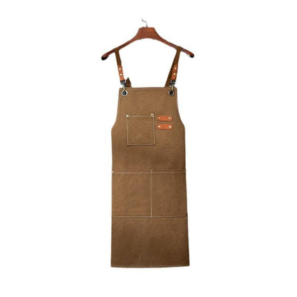 Black 16-ounce Heavy-Duty Canvas Apron – Durable, Waterproof & Oil-Resistant Kitchen Workwear for Cooking and Crafting.