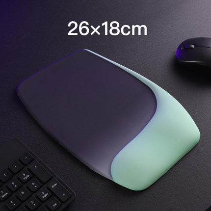Purple and Green Comfortable Memory Foam Wrist Rest Set – Ergonomic Mouse Pad & Keyboard Hand Support for Office and Home Use.