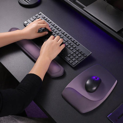Red and Grey Comfortable Memory Foam Wrist Rest Set – Ergonomic Mouse Pad & Keyboard Hand Support for Office and Home Use.