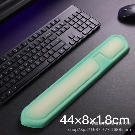 Green and White Comfortable Memory Foam Wrist Rest Set – Ergonomic Mouse Pad & Keyboard Hand Support for Office and Home Use.