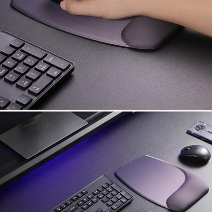 Green and White Comfortable Memory Foam Wrist Rest Set – Ergonomic Mouse Pad & Keyboard Hand Support for Office and Home Use.