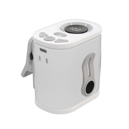 White High-Speed Mini Clip Fan with 360° Rotation – Portable, Rechargeable & Multi-Functional Cooling Solution.