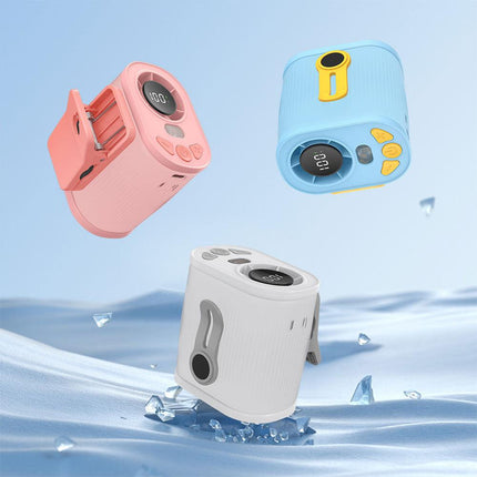 Beige High-Speed Mini Clip Fan with 360° Rotation – Portable, Rechargeable & Multi-Functional Cooling Solution.
