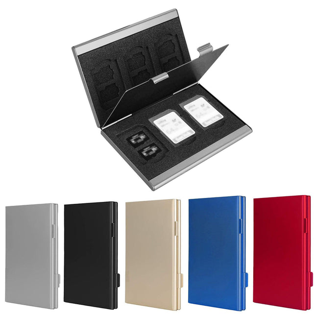 Silver High-Quality Aluminum SD & TF Card Case – Premium Storage Solution for Memory Cards(Memory card not included).