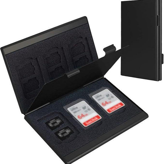 Black High-Quality Aluminum SD & TF Card Case – Premium Storage Solution for Memory Cards(Memory card not included).