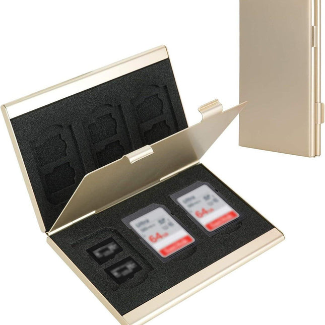 Gold High-Quality Aluminum SD & TF Card Case – Premium Storage Solution for Memory Cards(Memory card not included).