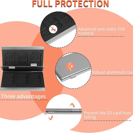 Gold High-Quality Aluminum SD & TF Card Case – Premium Storage Solution for Memory Cards(Memory card not included).