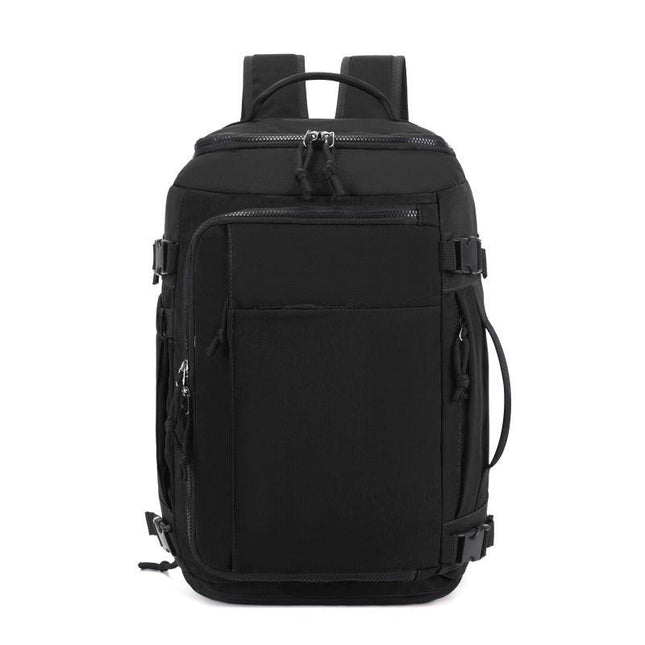 Black Stylish & Spacious Backpack – Lightweight, Expandable Travel & Daily Use Rucksack (31×20×43cm).