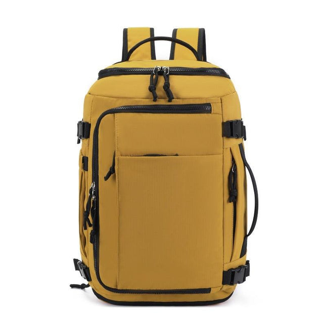 Yellow Stylish & Spacious Backpack – Lightweight, Expandable Travel & Daily Use Rucksack (31×20×43cm).