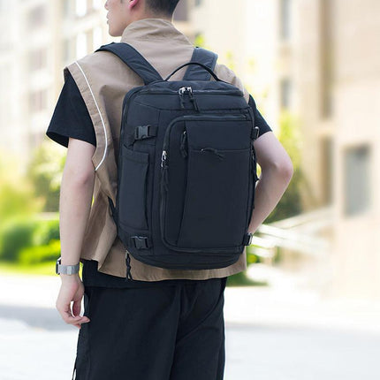 Beige Stylish & Spacious Backpack – Lightweight, Expandable Travel & Daily Use Rucksack (31×20×43cm).