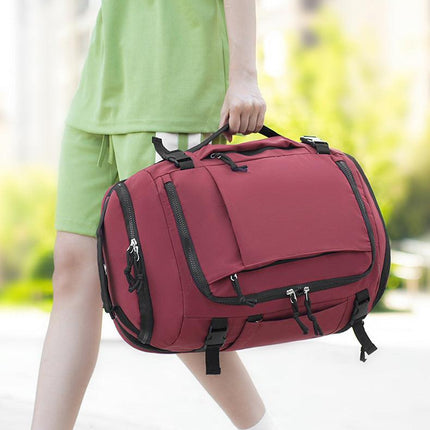 Beige Stylish & Spacious Backpack – Lightweight, Expandable Travel & Daily Use Rucksack (31×20×43cm).