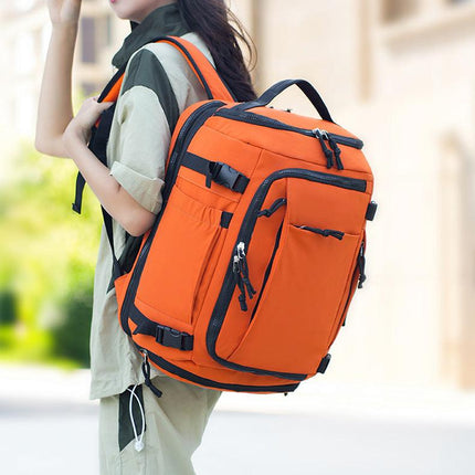 Beige Stylish & Spacious Backpack – Lightweight, Expandable Travel & Daily Use Rucksack (31×20×43cm).