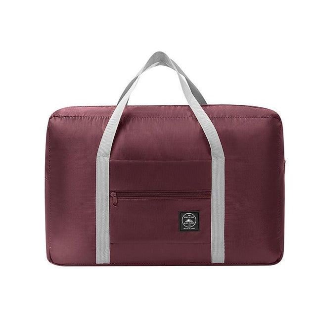 Dark Red Foldable Travel Duffel Bag – Lightweight, Waterproof Oxford Fabric Storage Bag for Short Trips, Moving(5-Piece Set).