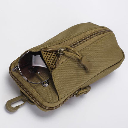Black Multi-Functional Outdoor Water Bottle & Phone Pouch – Tactical Zippered Waist Pack for Travel, Hiking, and Daily Use.