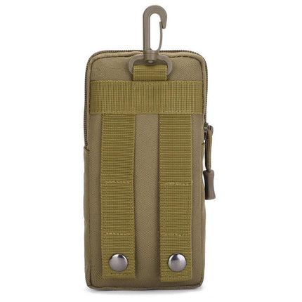Black camouflage Multi-Functional Outdoor Water Bottle & Phone Pouch – Tactical Zippered Waist Pack for Travel, Hiking, and Daily Use.