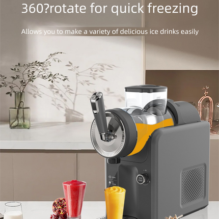 Dark Grey Compact Home Cold Drink & Ice Cream Maker – Multi-Functional Slush, Milkshake, Coffee, Cocktail & Ice Cream Machine with Auto-Clean Function (AU Plug).