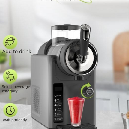 Dark Grey Compact Home Cold Drink & Ice Cream Maker – Multi-Functional Slush, Milkshake, Coffee, Cocktail & Ice Cream Machine with Auto-Clean Function (AU Plug).