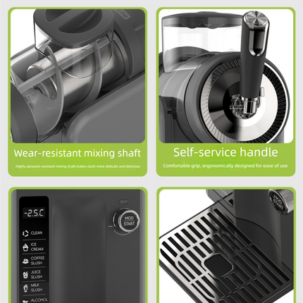White Compact Home Cold Drink & Ice Cream Maker – Multi-Functional Slush, Milkshake, Coffee, Cocktail & Ice Cream Machine with Auto-Clean Function (AU Plug).