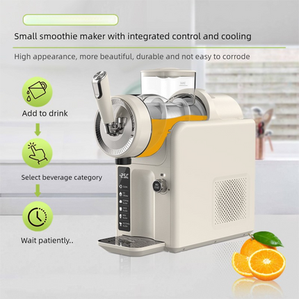 White Compact Home Cold Drink & Ice Cream Maker – Multi-Functional Slush, Milkshake, Coffee, Cocktail & Ice Cream Machine with Auto-Clean Function (AU Plug).