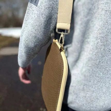 Dark Blue Neoprene Pickleball Paddle Cover – Waterproof Side Pocket Design, Shoulder Bag Style.