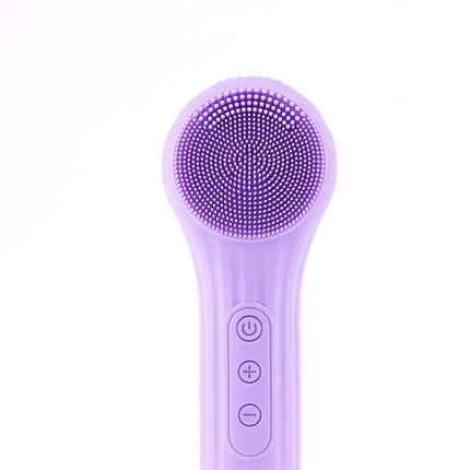 Purple Multi-Functional Silicone Facial Cleansing Brush – Ultrasonic & Heat Infusion Beauty Device.