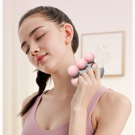 Blue Portable 6-Wheel Massage Roller – Quiet, Compact Muscle Relief Tool for Neck, Back, Legs & Shoulders.