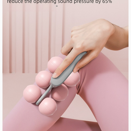 Blue Portable 6-Wheel Massage Roller – Quiet, Compact Muscle Relief Tool for Neck, Back, Legs & Shoulders.