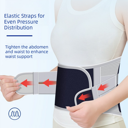 Size XXL Grey Wide Breathable Lumbar Support Belt  – Adjustable Back Brace for Pain Relief & Posture Correction.
