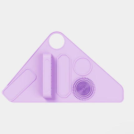 2pc Multi-Functional Silicone Makeup Artist Wristband - Wearable Palette, Brush Holder & Cleaner(Purple).