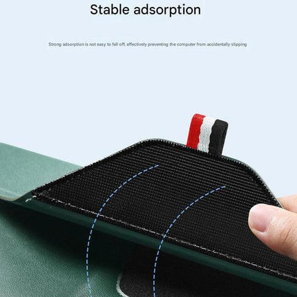 3-in-1 PU Leather Laptop Sleeve with Stand & Mouse Pad + Accessory Pouch(Gray).