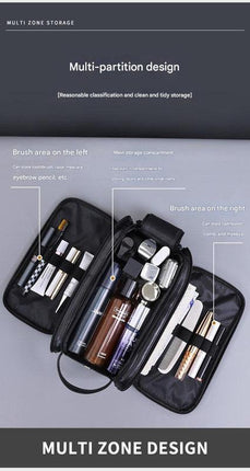 Large Capacity PU Leather Toiletry Bag - Multi-Compartment Dopp Kit & Cosmetic Organizer(black).