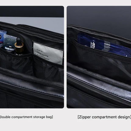 Large Capacity PU Leather Toiletry Bag - Multi-Compartment Dopp Kit & Cosmetic Organizer(black).