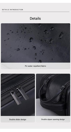 Large Capacity PU Leather Toiletry Bag - Multi-Compartment Dopp Kit & Cosmetic Organizer(Brown).