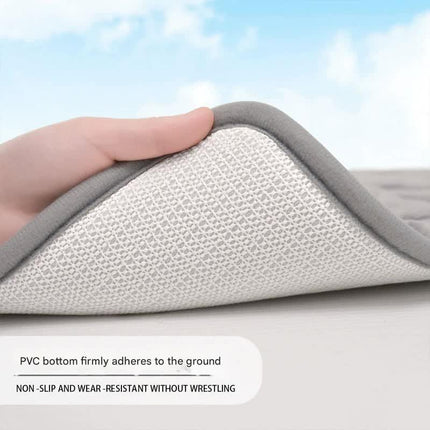 Plush Embossed Leaf Bath Mat - Ultra Soft, Absorbent & Non-Slip Bathroom Rug(Dark gray 50*80㎝).