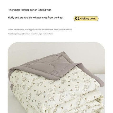 Lightweight Reversible Summer Quilt - Soft, Breathable & Machine Washable Comforter(150x200cm blue flowers).