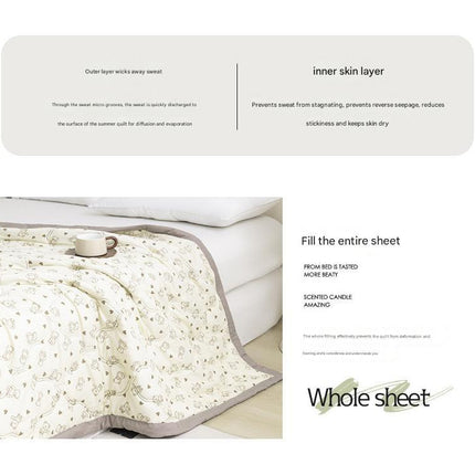 Lightweight Reversible Summer Quilt - Soft, Breathable & Machine Washable Comforter(150x200cm Blue Heart).