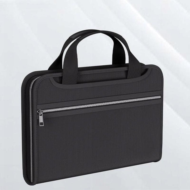Fireproof & Waterproof Expanding File Folder Organizer with Zipper - Large Capacity Document Safe Bag(Silver zipper handle model).