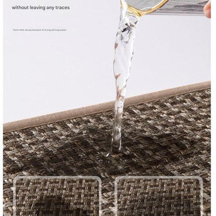 Absorbent & Dirt-Resistant Woven Kitchen Mat - Non-Slip Runner Rug for Home(Interlocking Brown).