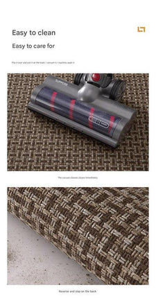 Absorbent & Dirt-Resistant Woven Kitchen Mat - Non-Slip Runner Rug for Home(Interlocking Brown).