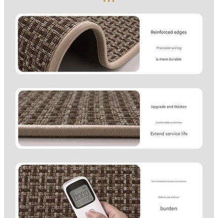 Absorbent & Dirt-Resistant Woven Kitchen Mat - Non-Slip Runner Rug for Home(Interlocking Brown).