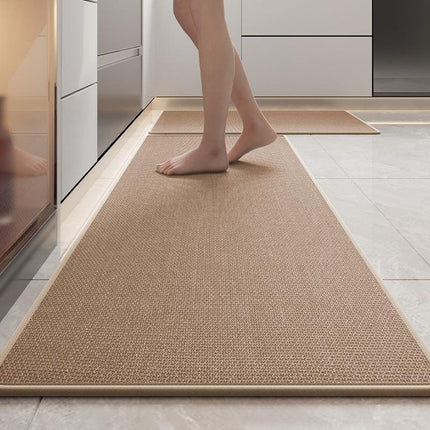 Absorbent & Dirt-Resistant Woven Kitchen Mat - Non-Slip Runner Rug for Home(Style Woven Brown).