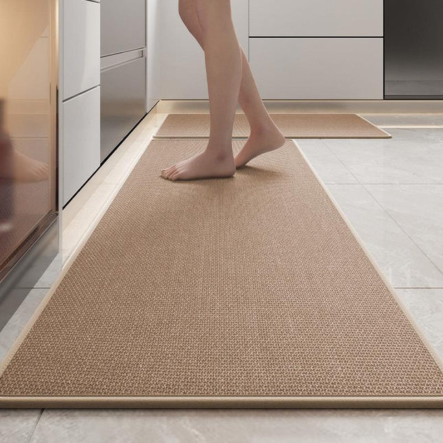 Absorbent & Dirt-Resistant Woven Kitchen Mat - Non-Slip Runner Rug for Home(Style Woven Brown).