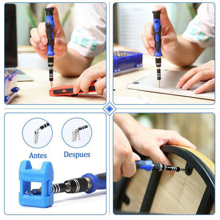 Professional 142-in-1 Precision Screwdriver Repair Tool Kit in Portable Oxford Bag(blue).