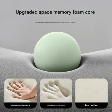 Memory Foam Student Seat Cushion - Pressure Relief, Non-Slip with Adjustable Straps for Healthy Posture(Rocket Gray 36x34cm).