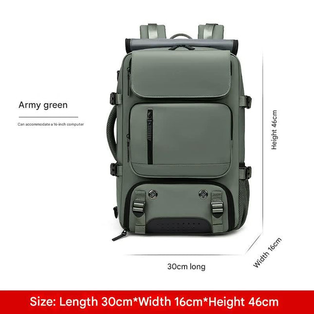 4-in-1 Convertible Travel Backpack & Briefcase - Large Capacity, 16" Laptop Compartment, USB Port(Army Green).