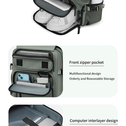 4-in-1 Convertible Travel Backpack & Briefcase - Large Capacity, 16" Laptop Compartment, USB Port(Army Green).