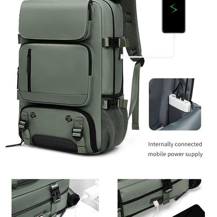 4-in-1 Convertible Travel Backpack & Briefcase - Large Capacity, 16" Laptop Compartment, USB Port(Army Green).