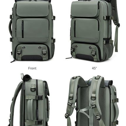 4-in-1 Convertible Travel Backpack & Briefcase - Large Capacity, 16" Laptop Compartment, USB Port(Army Green).