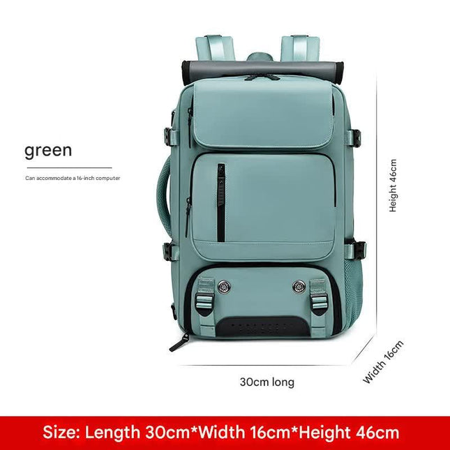 4-in-1 Convertible Travel Backpack & Briefcase - Large Capacity, 16" Laptop Compartment, USB Port(Green).